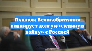Пушков: Великобритания планирует долгую «ледяную войну» с Россией