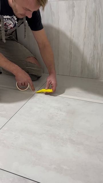 Подготовка к нанесению эпоксидной затирки. #tile смотреть онлайн