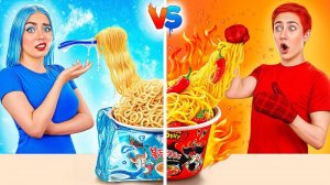 Холодная или Горячая Еда Челлендж _ Мальчики VS Девочки Смешные Моменты от Multi