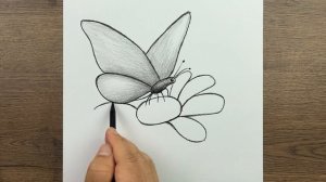 Как нарисовать цветы и бабочек - Легкие рисунки карандашом - Пошаговое руководство для начинающих
