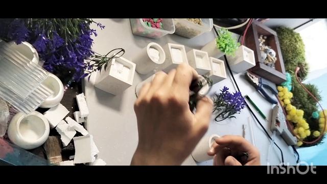 Гипсовые подсвечники.Цветочная композиция из искусст смотреть онлайн