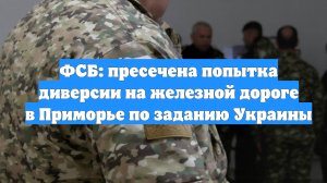 ФСБ: пресечена попытка диверсии на железной дороге в Приморье по заданию Украины