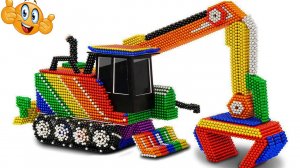 Мультики для детей. Радужный экскаватор из разноцветных магнитных шариков. Смотреть онлайн малышам.