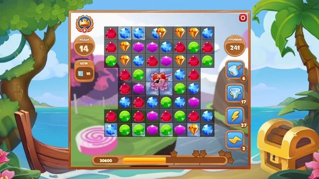 Как пройти уровень 241 игры Сокровища Пиратов смотреть онлайн