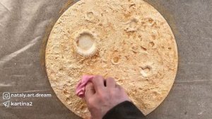 Золотая Луна | Фактурная картина в ваш интерьер | Карти