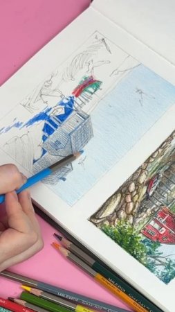 🌊 Морские сюжеты цветными карандашами в новом курсе Dari Art «Скетчи у причала»!