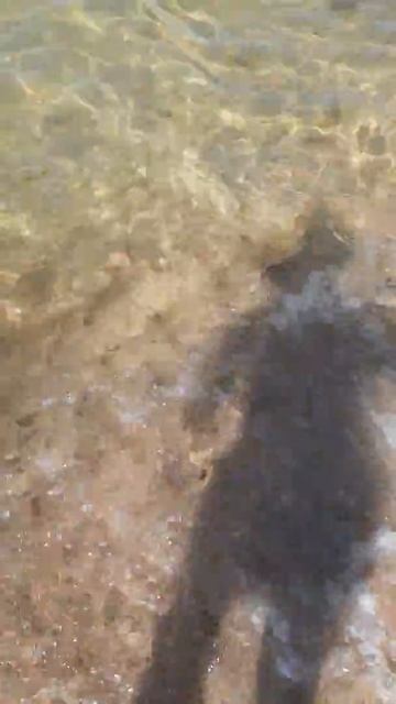 Силуэт девушки, песчаный пляж в Крыму, в Евпатории, сто смотреть онлайн