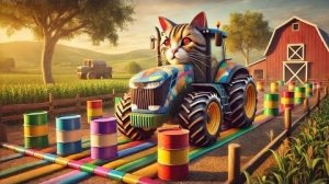 Трактор в действии: Тестируем новые препятствия и бочки с краской в Farming Simulator | Тесты модов