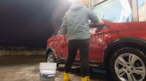 зимняя мойка автомобиля