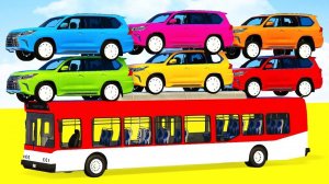 Мультфильм с Цветными Машинками и Автобусам Веселые Супергерои для Детей