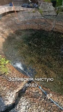 Промывка чаши декоративного водоема