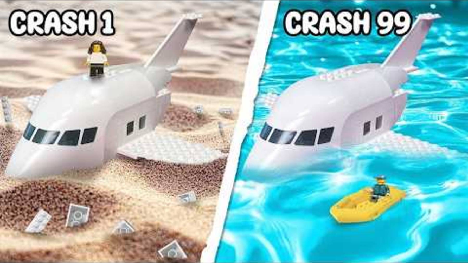 Я РАЗБИЛ САМЫЙ БОЛЬШОЙ САМОЛЕТ LEGO. 10 против 1000 деталей LEGO CRASH