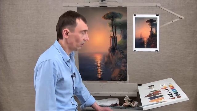 Марафон по написанию картины "Туманное утро в Италии" Айвазовского. Часть 3 | Школа морского пейзажа