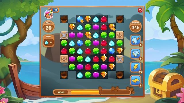 Как пройти уровень 946 игры Сокровища Пиратов смотреть онлайн