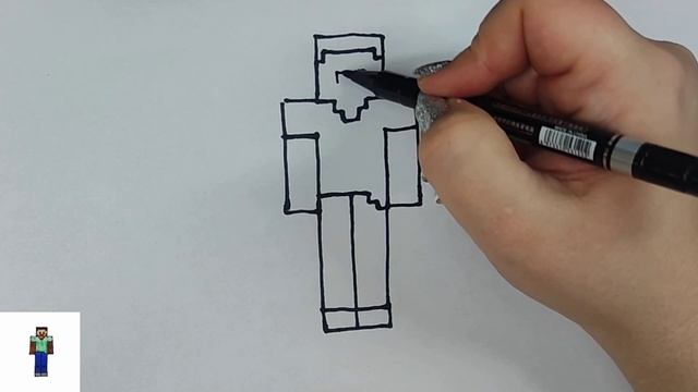 Стив из Майнкрафт Steve Minecraft - рисуем просто и красиво смотреть онлайн