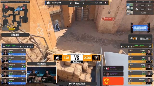 EVELONE X SHADOWKEK ФИНАЛ MAJOR SHANGHAI 2024 - TEAM SPIRIT VS FAZE смотреть онлайн