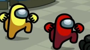 жёлтый и красный амогусы танцуют