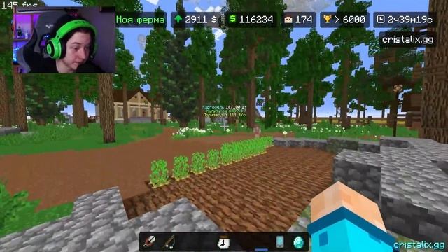 Самый успешный фермер! микро ферма на cristalix! | #minecraft #ма смотреть онлайн