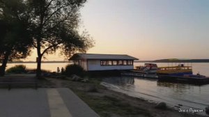 Звон затопленной колокольни и макет старого Калязина. У причала.