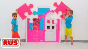 Влад и Ники играют с волшебными пазлами! Видео для детей.