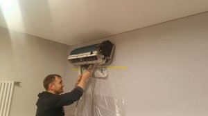 Монтаж внутреннего блока кондиционера!
