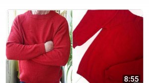 Мужской джемпер спицами.