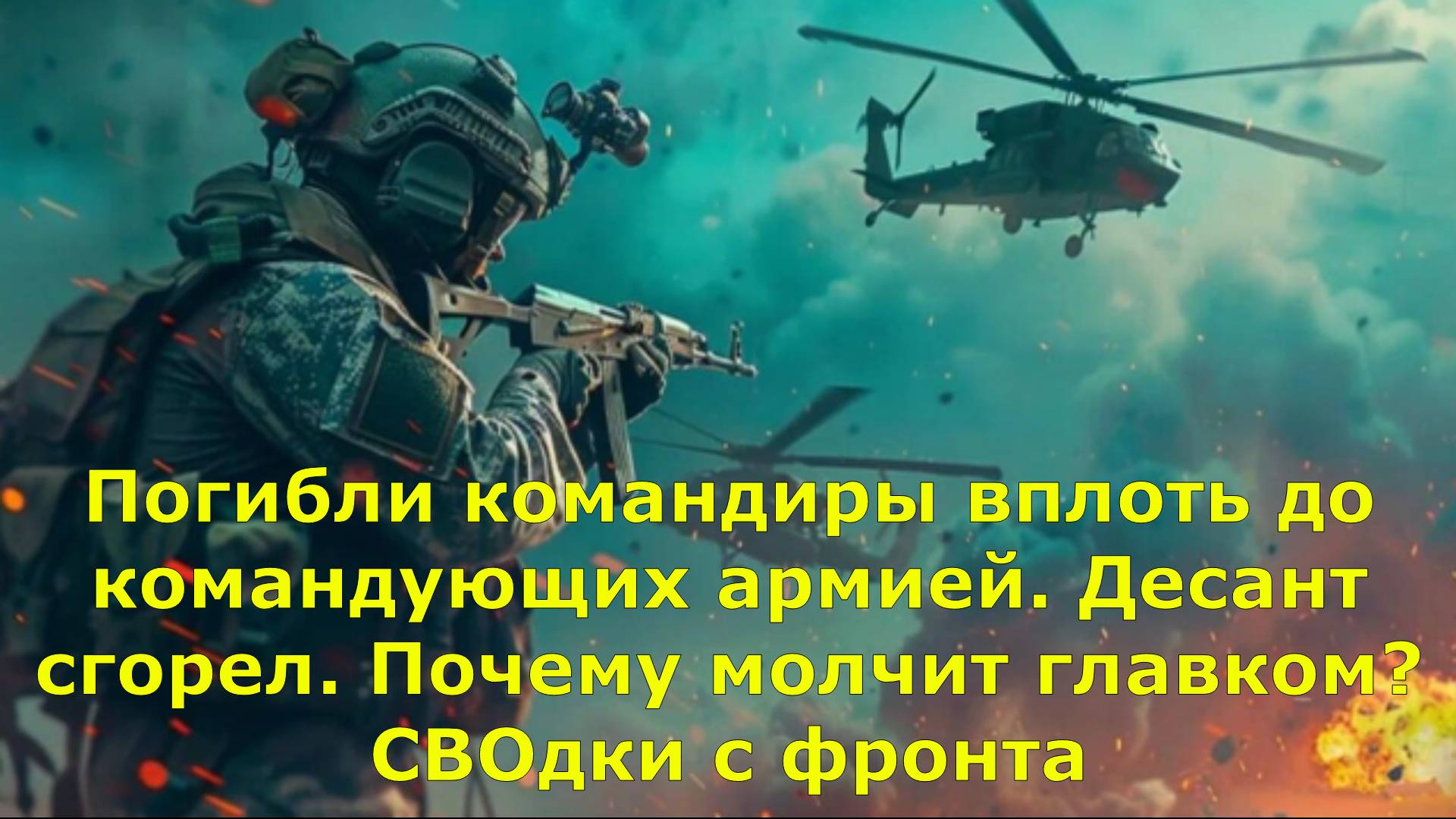 Погибли командиры вплоть до командующих армией. Десант сгорел. Почему молчит главком? СВОдки с фронт