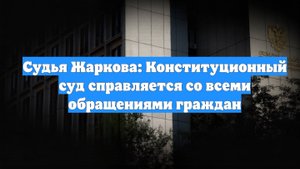 Судья Жаркова: Конституционный суд справляется со всеми обращениями граждан
