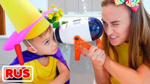 Влад и Ники. Ники хочет найти планеты и строит игрушечных роботов! Видео для детей.