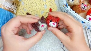 Как свалять мордочку котику с помощью валяния шерстью. МК Котики Батончики