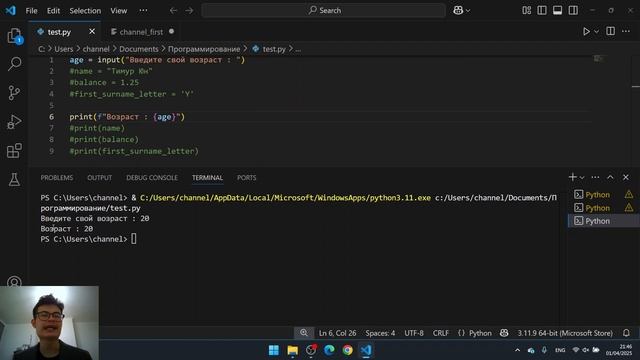 Ввод данных от пользователя и красивый вывод в Python