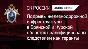 СКР квалифицировал подрывы железнодорожной инфраструктуры в Брянской и Курской областях как теракты