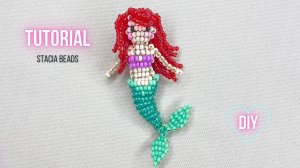 Русалочка Ариель из бисера параллельным плетением