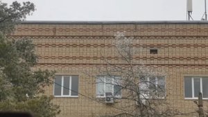 Поликлиника кирпичная стена