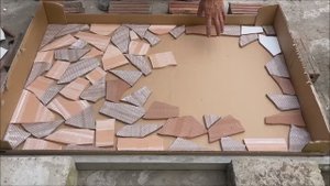 Сделали бетонную столешницу для старого столика