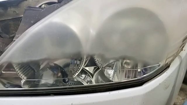 Химическая полировка фар Nissan Wingroad.
