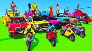 ЧЕЛОВЕК-ПАУК МУЛЬТИКИ ПРО МАШИНКИ СУПЕР ГОНКИ НА СПОРТИВНЫХ МАШИНАХ И МОТОЦИКЛАХ