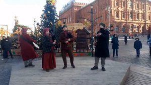 Волынки и барабаны. Выступление валынщиков. Москва. Масленица 2019