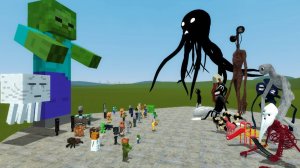МОБЫ ИЗ MINECRAFT против МОНСТРОВ ТРЕВОРА ХЕНДЕРСОНА в GARRY’S MOD! 💥😱