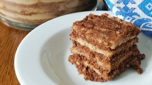 Рецепт торта без выпечки. Заварной крем. Торт из печенья.