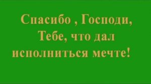 Спасибо, Господи, Тебе, что дал исполниться мечте
