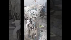 оформление дачи скульптуры водяная колонка.мастер Макс гРоств