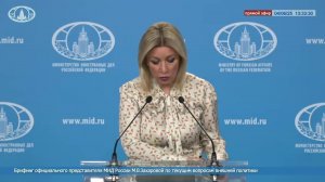 🔴 #ПрямойЭфир: Брифинг М.В.Захаровой по текущим вопросам внешней политики