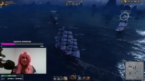 Девушка в World of Sea battle PvE Отрабатываю удары и абордаж 2ч
