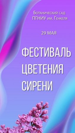 Фестиваль цветения сирени