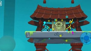 Играю в игру Supreme Stickman Duelist сражаюсь с персонажами из и?
