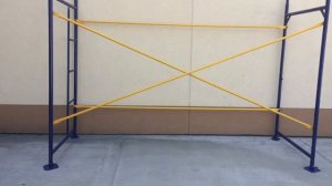 Строительные леса. Сборка секции рамных лесов.