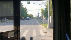 поездка на автобусе ЛиАЗ 52 92 с видом из кабины водител?