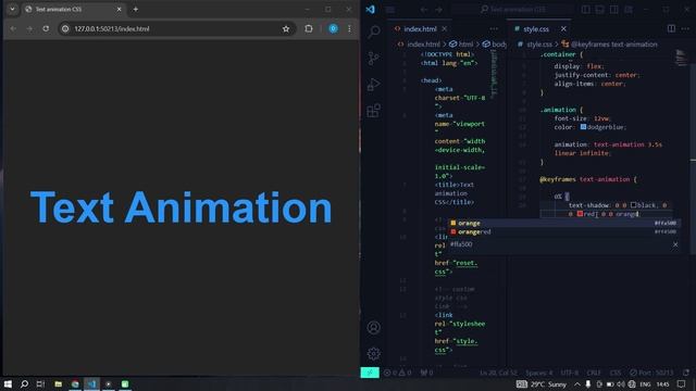 Анимация для текста HTML & CSS || Text animation using HTML & CSS step by step