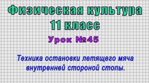 Физическая культура 11 класс (Урок№45 - Техника остановки летящего мяча внутренней стороной стопы.)